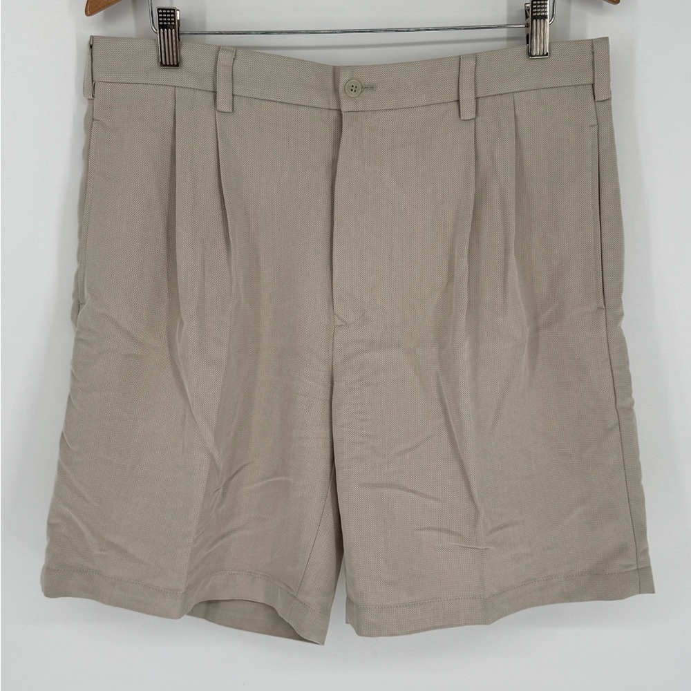 Bolle Golf Men’s Pleated Golf Shorts Beige Size 36 A9
